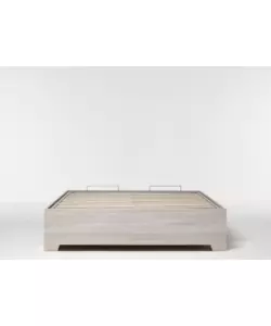 Letto matrimoniale "bed box" olmo naturale con rete, contenitore e piedini 160x190 cm